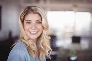 Blonde woman with a bright, beautiful smile