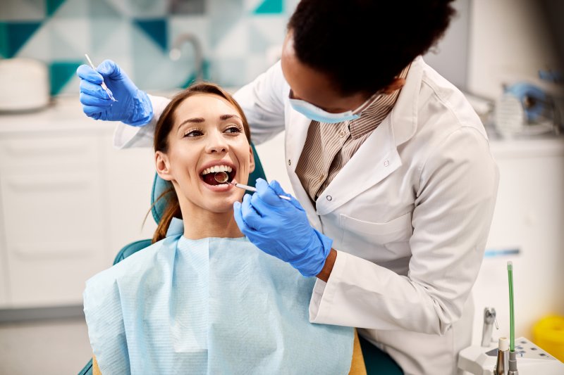 woman undergoing a dental checkup